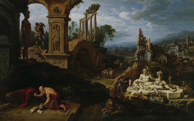 Landscape with St. Jerome by Maarten van Heemskerck